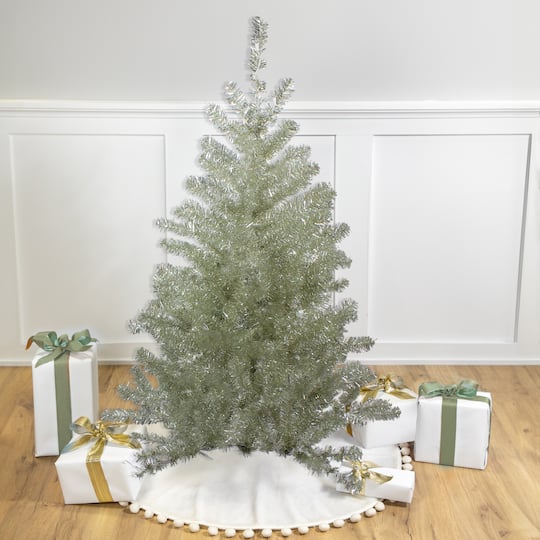 4.5Ft Unlit Metallic Platinum Tinsel Artificial Christmas Tree By Northlight | 4.5 ft | Michaels®